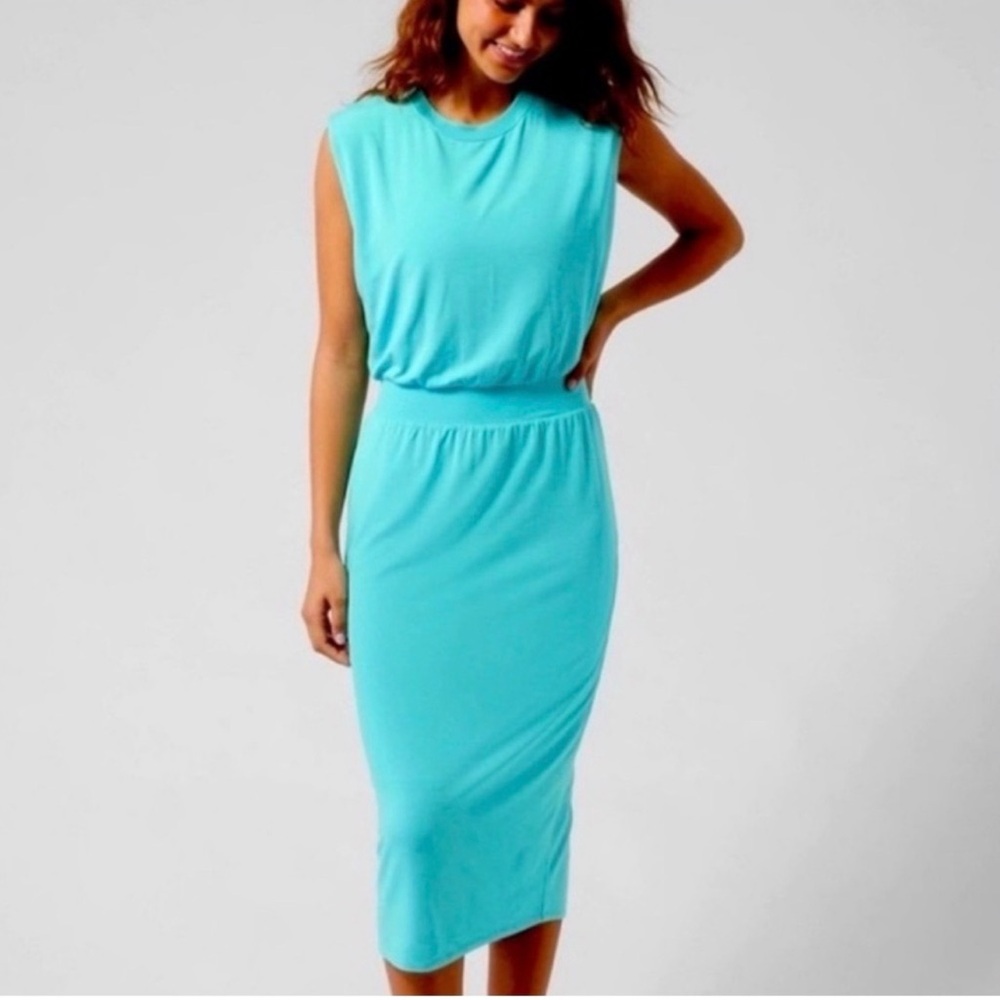 ATHLETA Aqua Midi Sheath Dress
